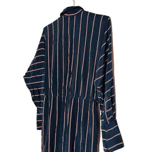 ALC Women's Black Nico Surplice Long Sleeve Striped Silk Midi Dress Size 2 - Picture 12 of 16